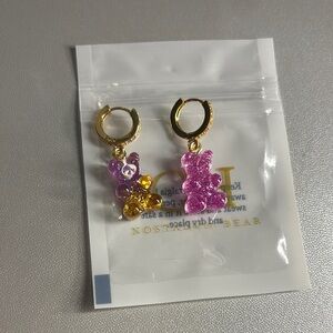 Carolina Herrera Colorful Bear Charm Earrings